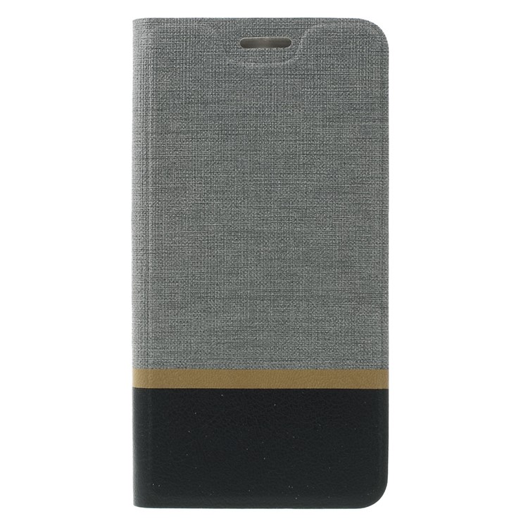 Assorted Color Lines Leather Stand Cover for Motorola Moto G4 / G4 Plus - Grey-3