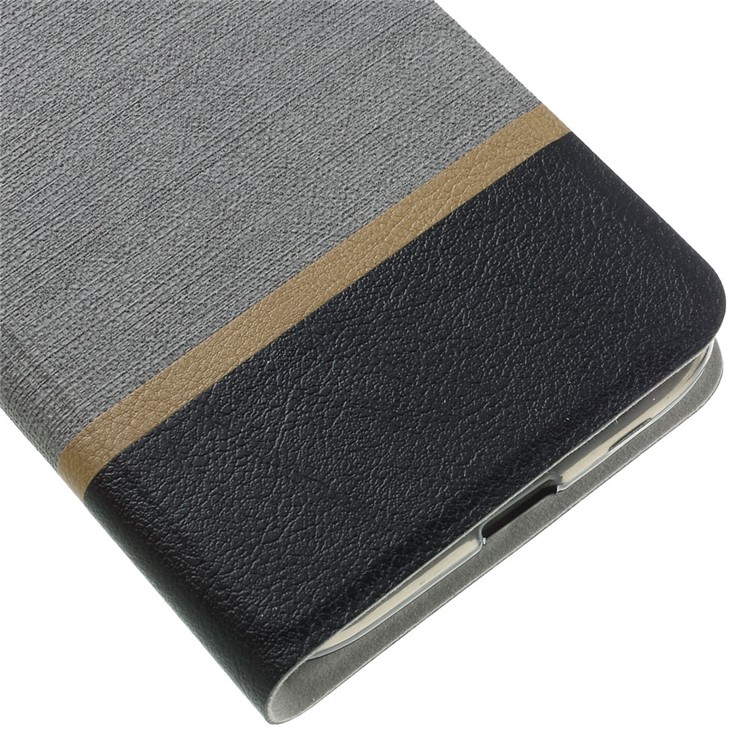 Assorted Color Lines Leather Stand Cover for Motorola Moto G4 / G4 Plus - Grey-4