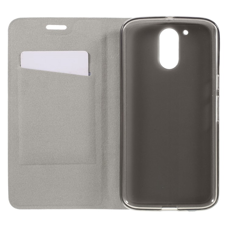Assorted Color Lines Leather Stand Cover for Motorola Moto G4 / G4 Plus - Grey-8