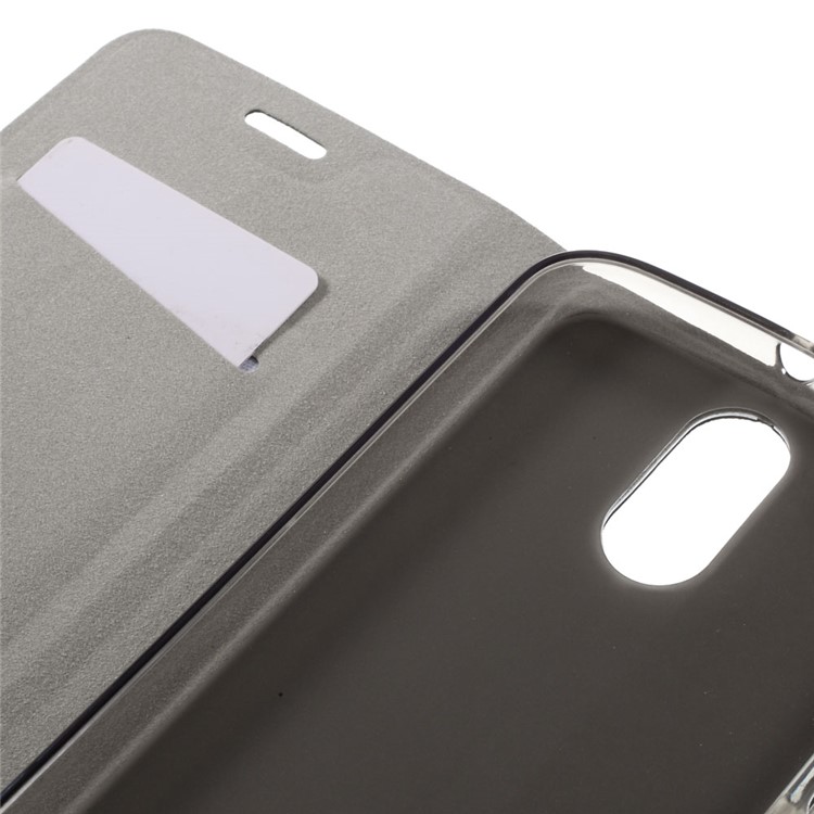 Assorted Color Lines Leather Stand Cover for Motorola Moto G4 / G4 Plus - Grey-9