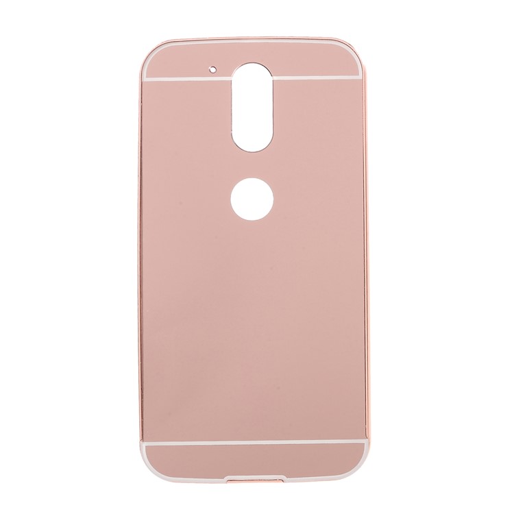 Slide-on Aluminum Alloy Frame Acrylic Back Cover for Motorola Moto G4 Plus/G4 - Rose Gold-1