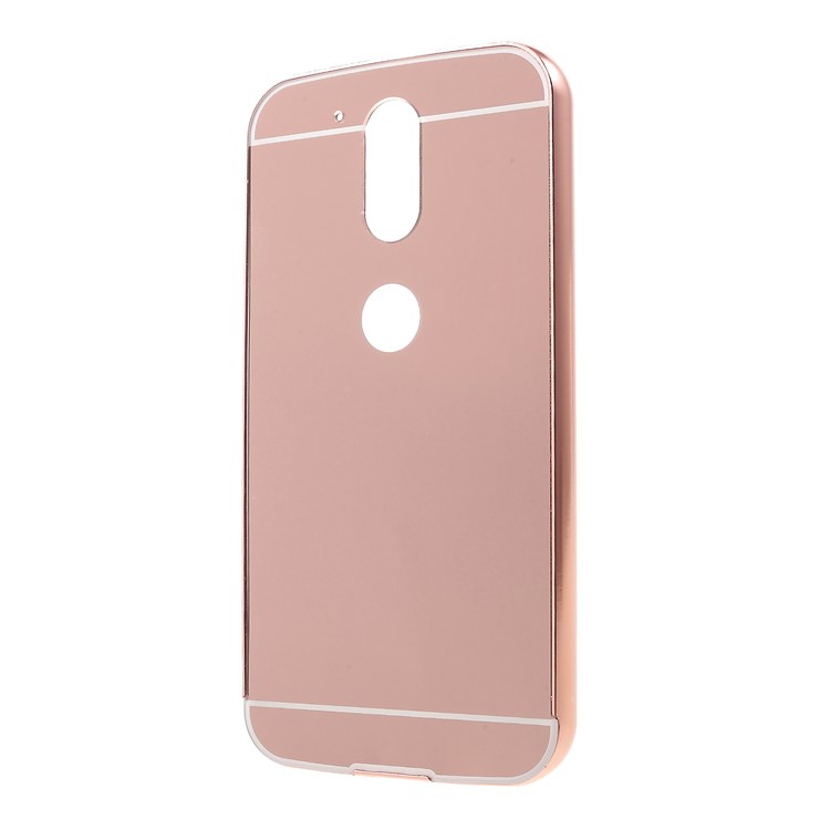 Slide-on Aluminum Alloy Frame Acrylic Back Cover for Motorola Moto G4 Plus/G4 - Rose Gold-2