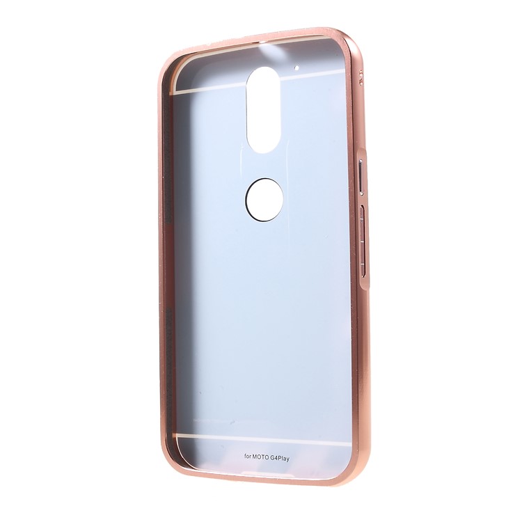 Slide-on Aluminum Alloy Frame Acrylic Back Cover for Motorola Moto G4 Plus/G4 - Rose Gold-3