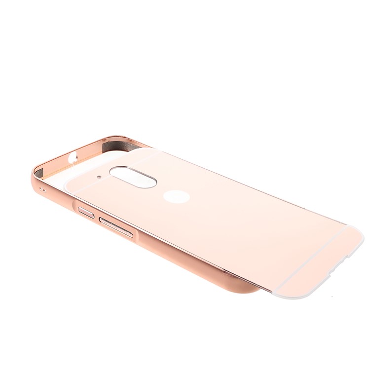 Slide-on Aluminum Alloy Frame Acrylic Back Cover for Motorola Moto G4 Plus/G4 - Rose Gold-4