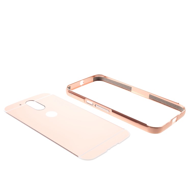 Slide-on Aluminum Alloy Frame Acrylic Back Cover for Motorola Moto G4 Plus/G4 - Rose Gold-5
