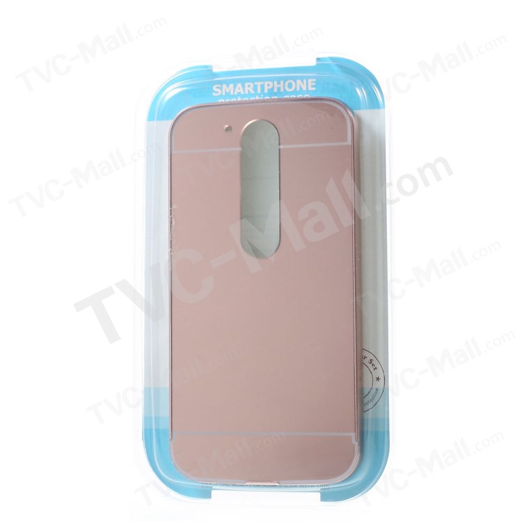 Slide-on Aluminum Alloy Frame Acrylic Back Cover for Motorola Moto G4 Plus/G4 - Rose Gold-9