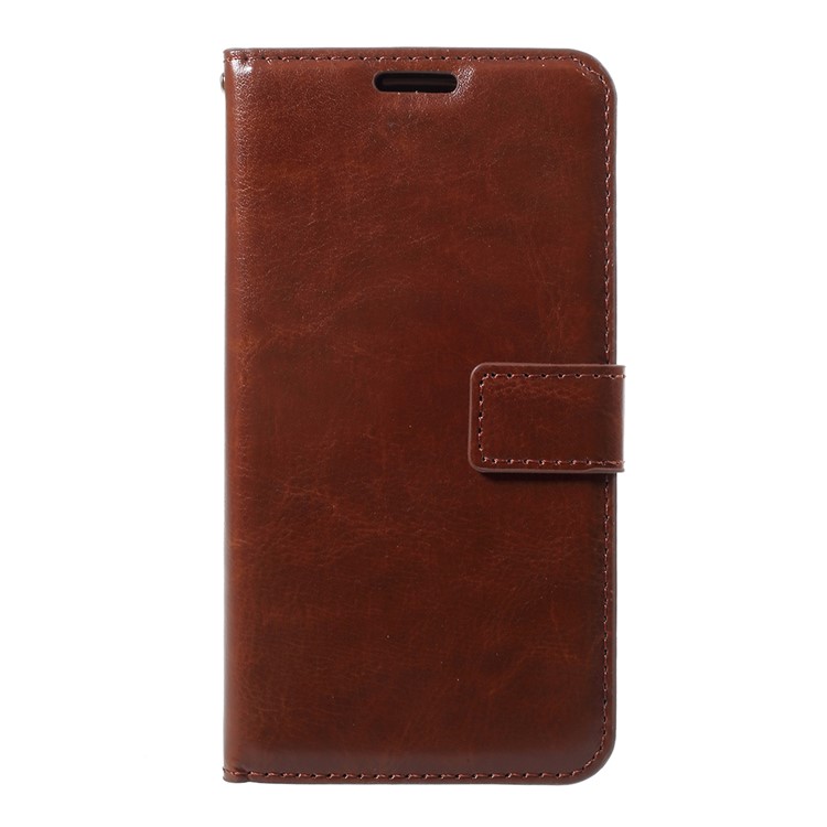 Crazy Horse Wallet Leather Stand Shell for Motorola Moto G4 Play - Brown-1