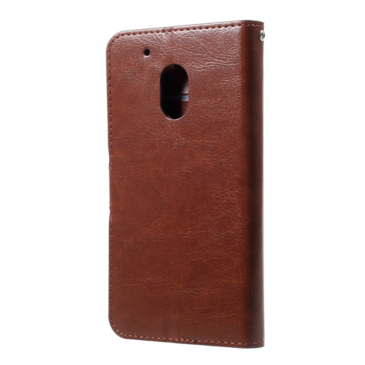 Crazy Horse Wallet Leather Stand Shell for Motorola Moto G4 Play - Brown-3