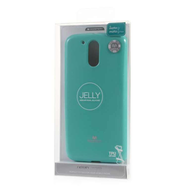 MERCURY GOOSPERY Flash Powder TPU Gel Case for Motorola Moto G4 / G4 Plus - Cyan-5
