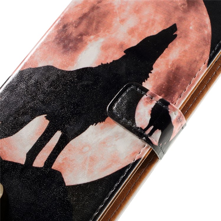 Custodia A Portafoglio In Similpelle Fantasia Per Moto Motorola G4 Play - Lupo E Luna-9