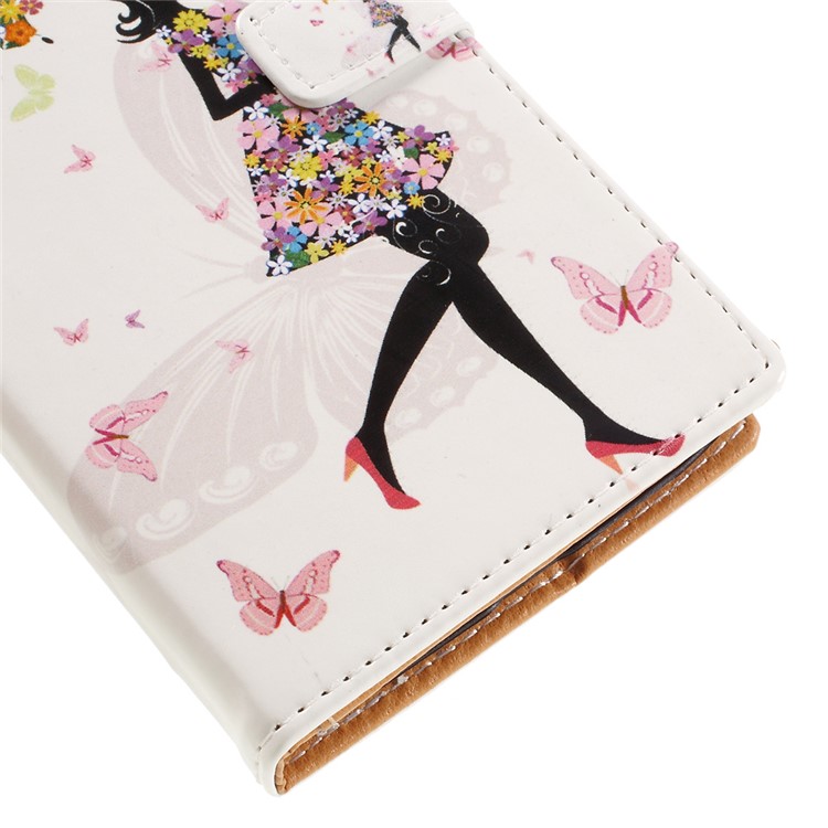 Flip Leather Wallet Stand Case for Motorola Moto G4 Play - Girl Holding Flowered Umbrella-7