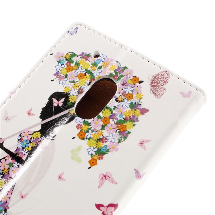 Flip Leather Wallet Stand Case for Motorola Moto G4 Play - Girl Holding Flowered Umbrella-8