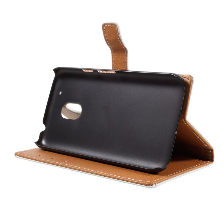 Wallet Stand Leather Phone Case for Motorola Moto G4 Play - Crown and Flowers-4