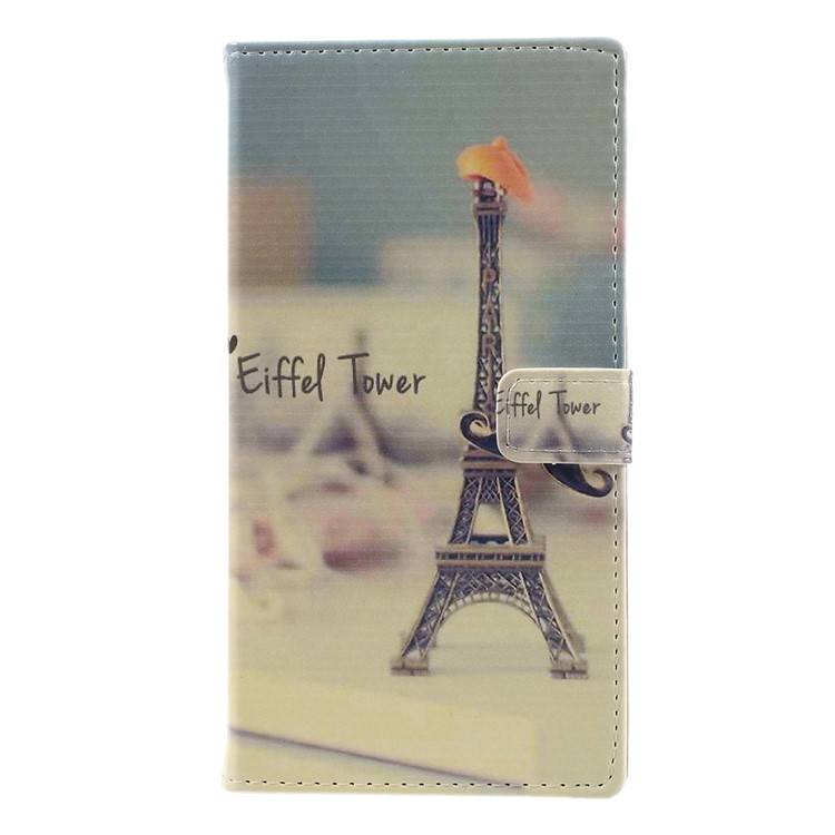 Copertura del telefono in pelle di supporto per il cellulare per Motorola Moto G4 Play - Torre Eiffel-3