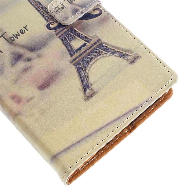 Copertura del telefono in pelle di supporto per il cellulare per Motorola Moto G4 Play - Torre Eiffel-7