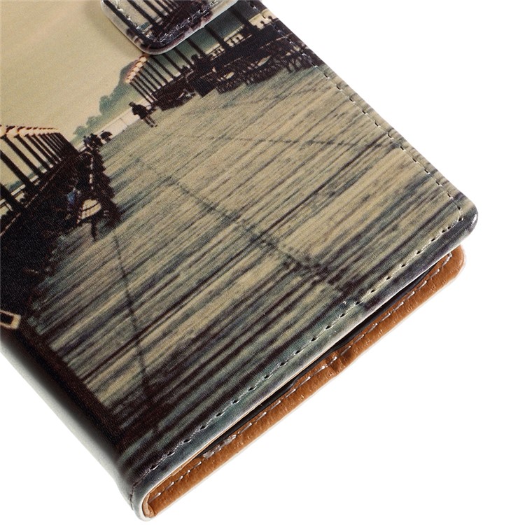 Pattern Printing Leather Protector Case for Motorola Moto G4 Play - Seaside Trestle-7