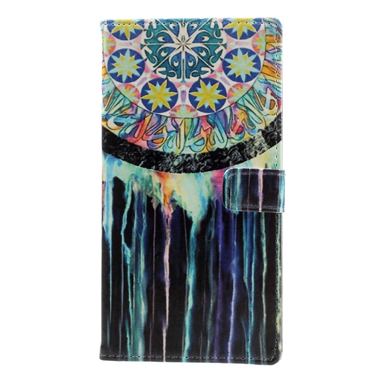 Cassa del supporto di carta di cuoio per Motorola Moto G4 Play - Dream Catcher-3