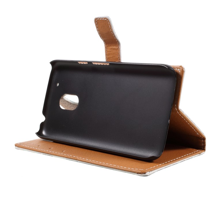 Cassa del supporto di carta di cuoio per Motorola Moto G4 Play - Dream Catcher-4