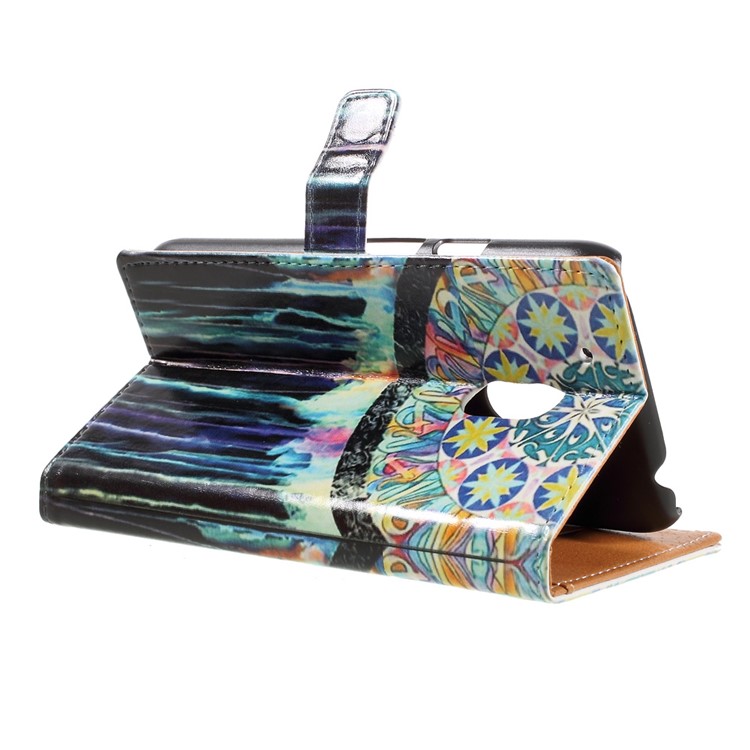 Cassa del supporto di carta di cuoio per Motorola Moto G4 Play - Dream Catcher-5