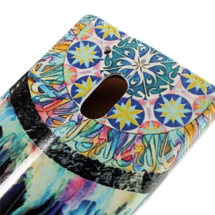 Cassa del supporto di carta di cuoio per Motorola Moto G4 Play - Dream Catcher-8
