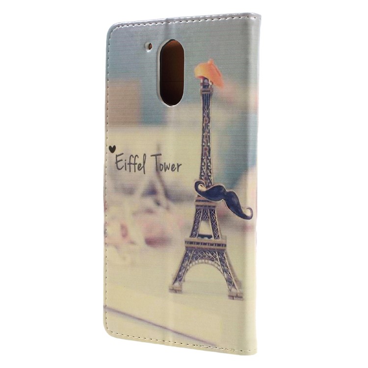 Stylish Pattern Leather Wallet Stand Case for Motorola Moto G4 / G4 Plus - Eiffel Tower-2