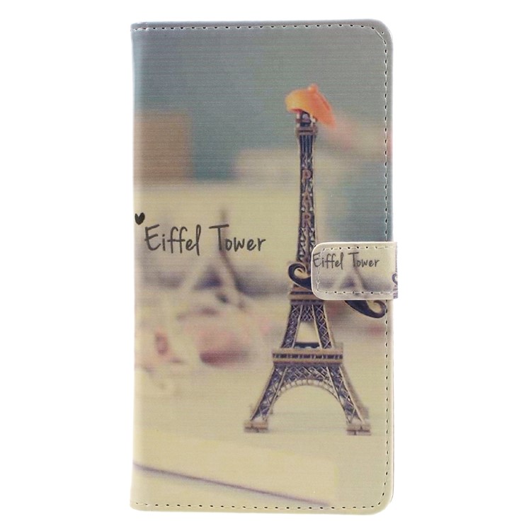 Stylish Pattern Leather Wallet Stand Case for Motorola Moto G4 / G4 Plus - Eiffel Tower-3