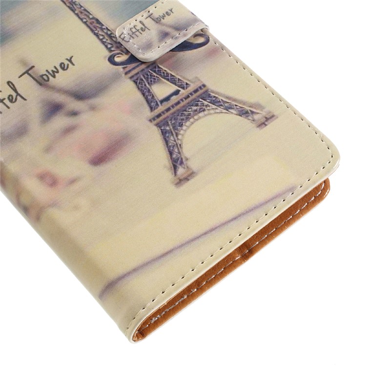 Stylish Pattern Leather Wallet Stand Case for Motorola Moto G4 / G4 Plus - Eiffel Tower-8