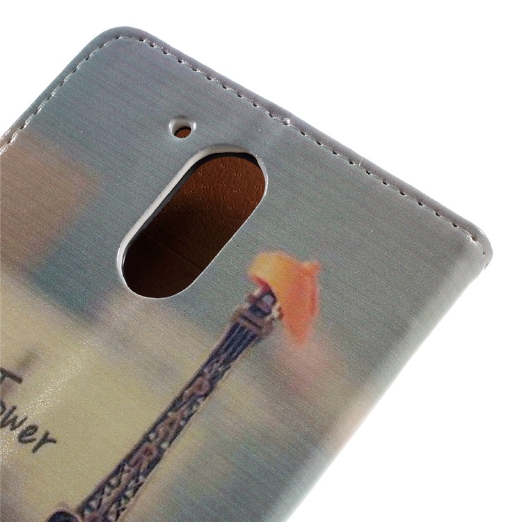 Stylish Pattern Leather Wallet Stand Case for Motorola Moto G4 / G4 Plus - Eiffel Tower-9