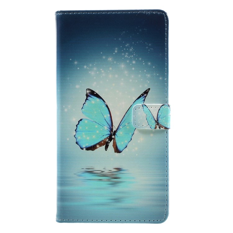 Stylish Pattern Leather Wallet Phone Shell for Motorola Moto G4 / G4 Plus - Butterfly-3