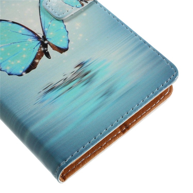 Stylish Pattern Leather Wallet Phone Shell for Motorola Moto G4 / G4 Plus - Butterfly-8
