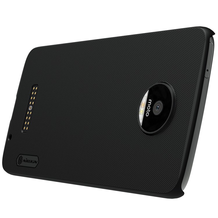 NILLKIN for Motorola Moto Z Super Frosted Shield Hard Case + Screen Film - Black-5