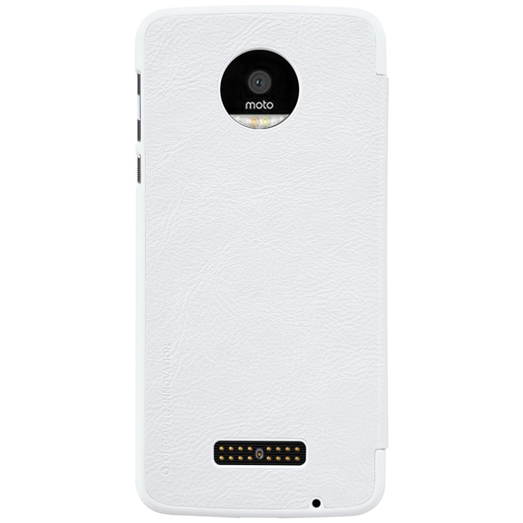 NILLKIN Qin Series Leather Card Holder Cover for Motorola Moto Z - White-2