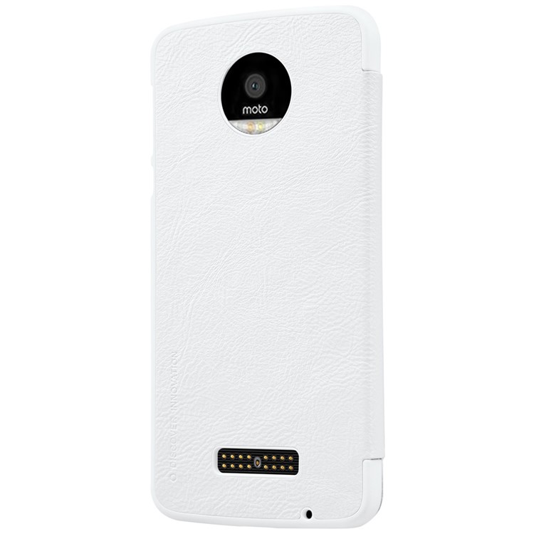 NILLKIN Qin Series Leather Card Holder Cover for Motorola Moto Z - White-4
