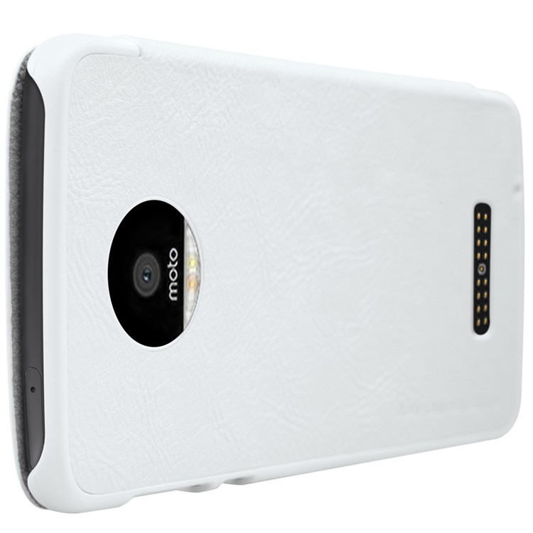 NILLKIN Qin Series Leather Card Holder Cover for Motorola Moto Z - White-5