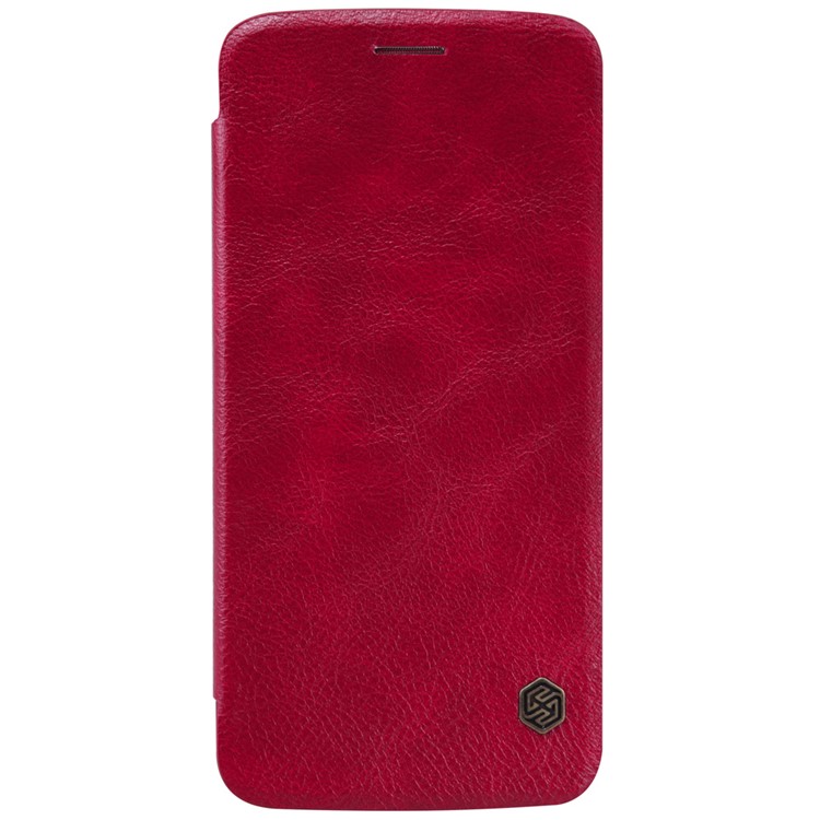 NILLKIN Qin Series Leather Case with Stand for Motorola Moto Z - Red-1