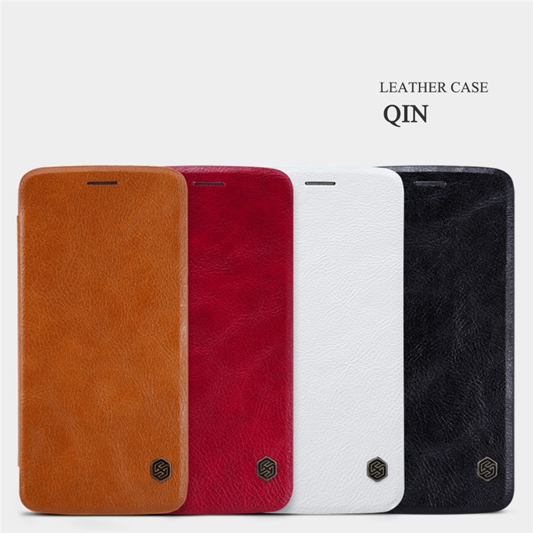 NILLKIN Qin Series Leather Case with Stand for Motorola Moto Z - Red-7