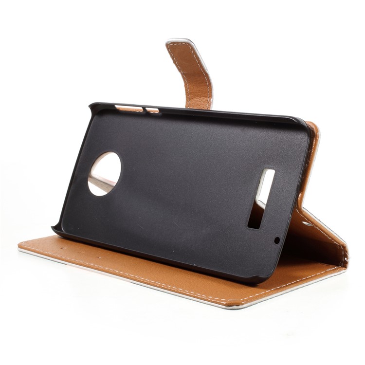 Patterned Stand Leather Case for Motorola Moto Z Force - Wolf Howling at the Moon-4