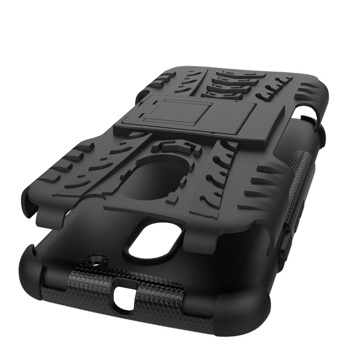 Anti-slip PC + TPU Hybrid Case with Kickstand for Motorola Moto E3 - Black-5