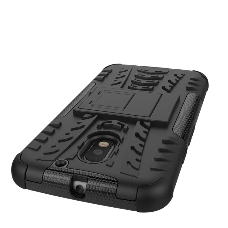 Anti-slip PC + TPU Hybrid Case with Kickstand for Motorola Moto E3 - Black-9