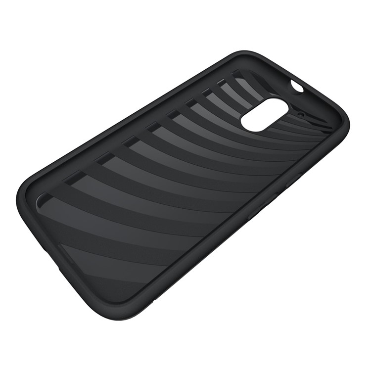 Brushed PC TPU Kickstand Card Slot Back Case for Motorola Moto G4 / G4 Plus - Grey-12
