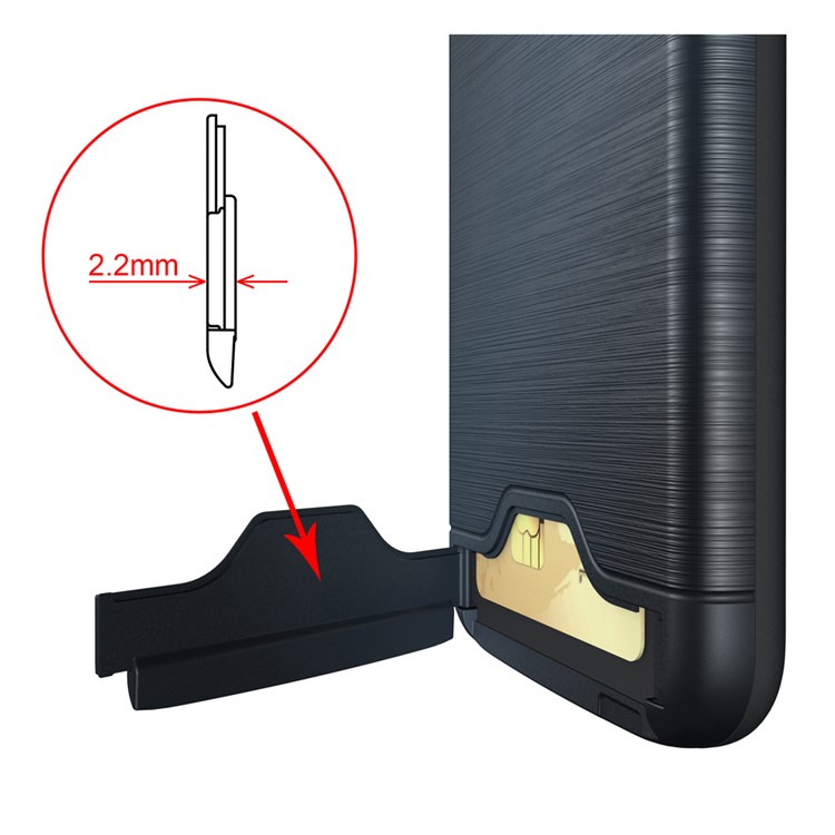 Brushed PC TPU Kickstand Card Slot Hard Case for Motorola Moto G4 / G4 Plus - Dark Blue-7