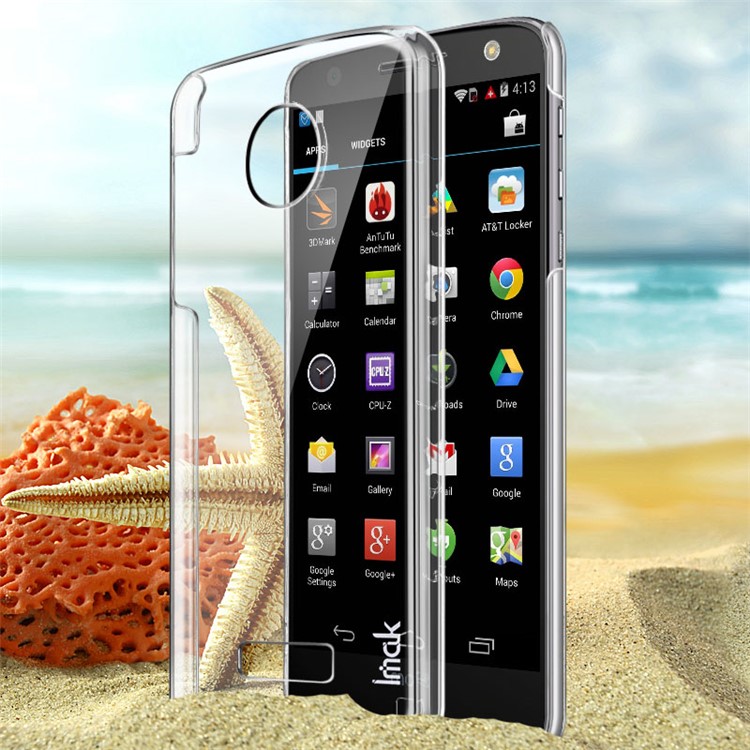 IMAK Crystal Clear Wear Resistant Plastic Cover for Motorola Moto Z Play-1