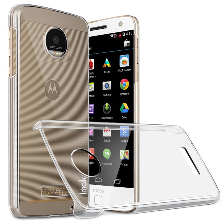 IMAK Crystal Clear Wear Resistant Plastic Cover for Motorola Moto Z Play-6