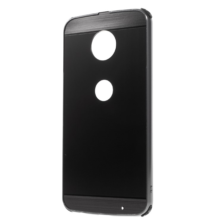 Sliding Metal Frame Brushed Drop-proof Hard Case for Motorola Moto Z Play - Black-2