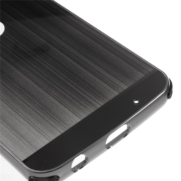 Sliding Metal Frame Brushed Drop-proof Hard Case for Motorola Moto Z Play - Black-5