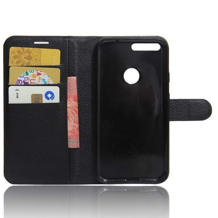 Lychee Skin Wallet Leather Stand Case for Google Pixel - Black-4