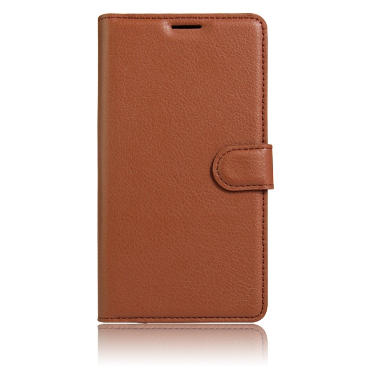 Lychee Skin Leather Card Holder Case for Google Pixel - Brown-2