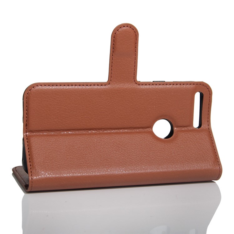Lychee Skin Leather Card Holder Case for Google Pixel - Brown-6