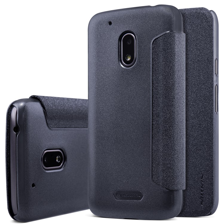 NILLKIN Sparkle Series Leather Flip Shell for Motorola Moto G4 Play - Black-6