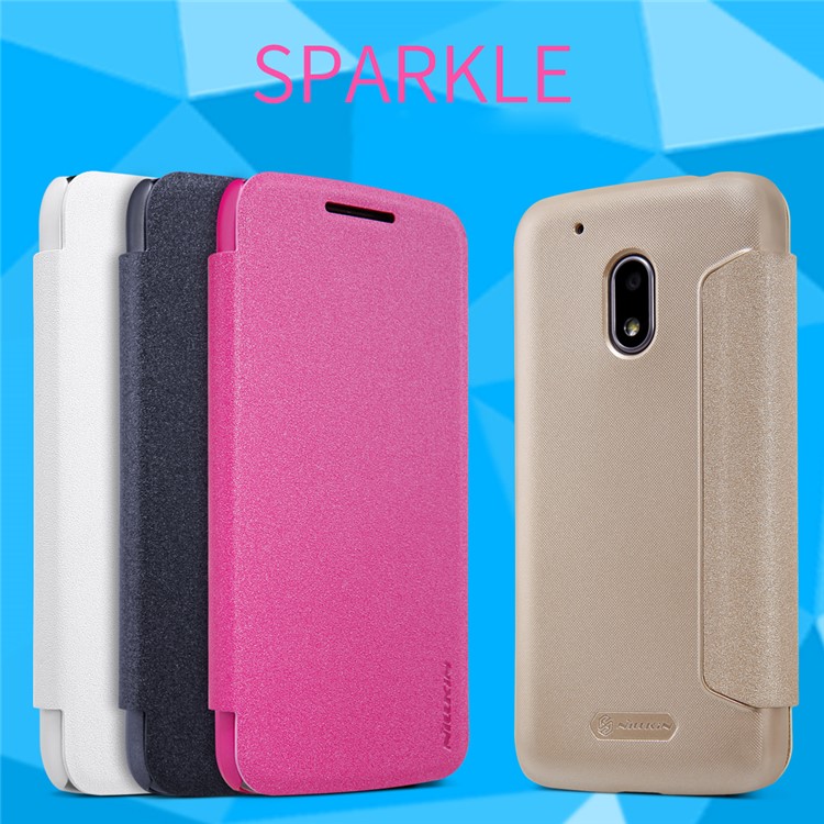 NILLKIN Sparkle Series Leather Flip Shell for Motorola Moto G4 Play - Black-7